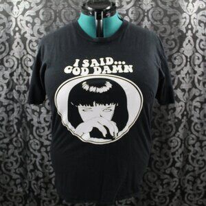 Pulp Fiction Graphic Black Cotton Tee XL/1X